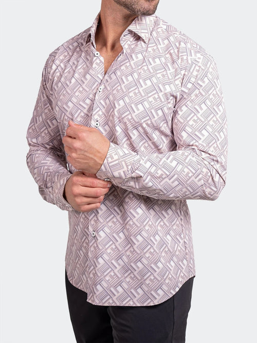 Abstract Performance Long Sleeve Shirt - White