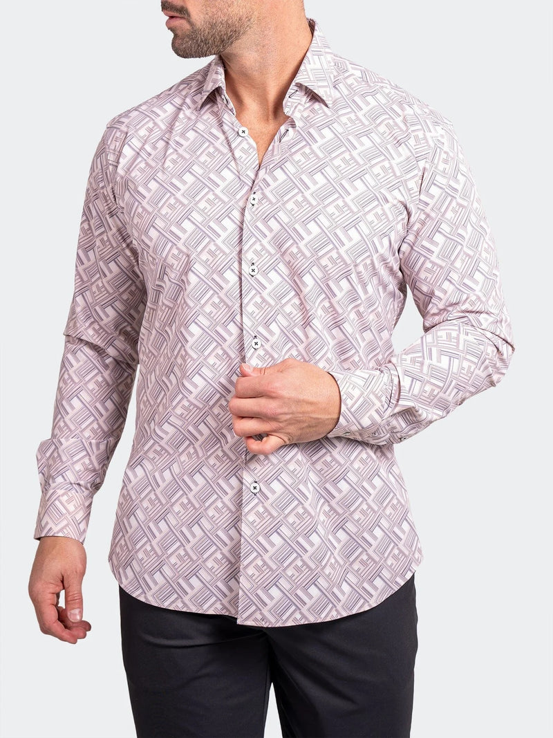 Abstract Performance Long Sleeve Shirt - White