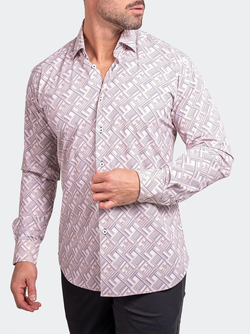 Abstract Performance Long Sleeve Shirt - White