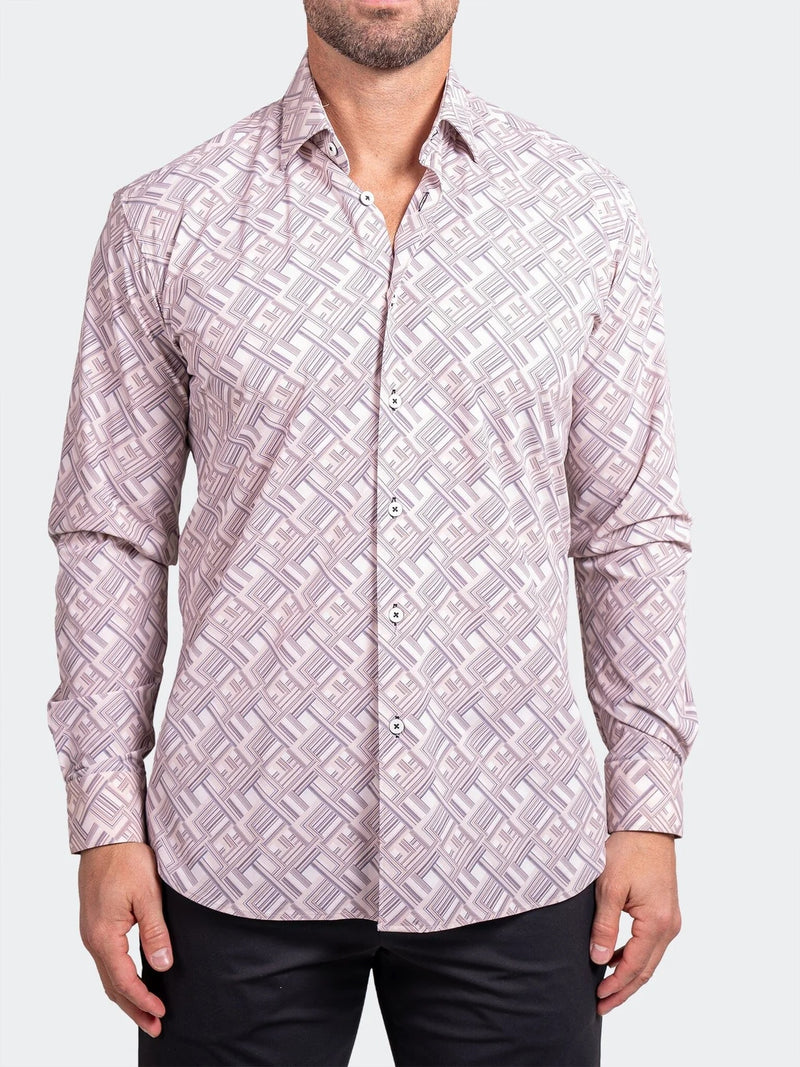 Abstract Performance Long Sleeve Shirt - White