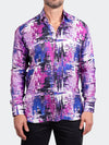Splash Printed Long Sleeve Shirt - Purple