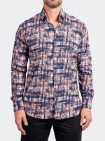 Printed Performance Long Sleeve Shirt - Black/Orange