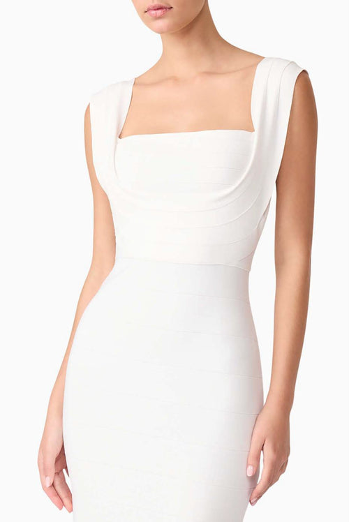 Fitted Stretch Maxi - White