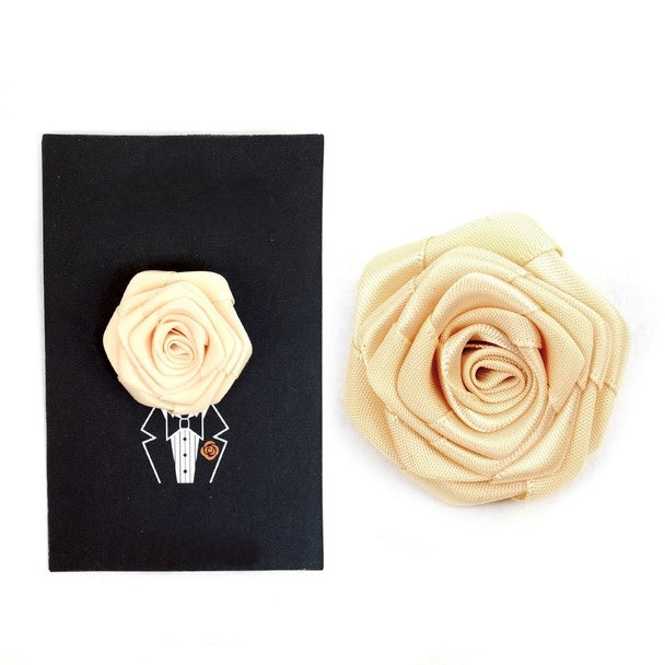 Solid Floral Lapel Pin - Ivory