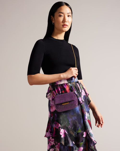 Crystal Mini Cross Body Bag - Mid Purple