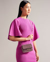 Fluted Sleeve Knit Midi Dress - Deep Pink