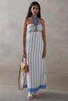 Printed Linen Dress - Stripes