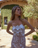 Strapless Floral Dress - Ivory