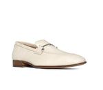 Calf Leather Loafer w Metal Buckle - Bone