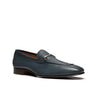 Calf Leather Loafer w Metal Buckle - Navy
