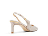Metallic Leather Kitten Pumps - Bronze