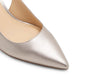 Metallic Leather Kitten Pumps - Bronze