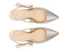 Metallic Leather Kitten Pumps - Bronze