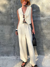 Tailored Linen Pants - Dew