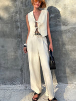 Tailored Linen Pants - Dew