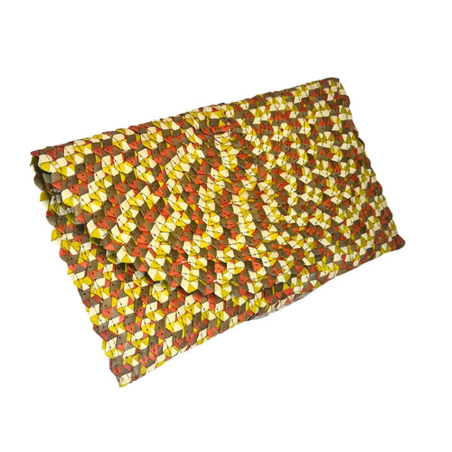 Woven Textured Clutch - Multi Color