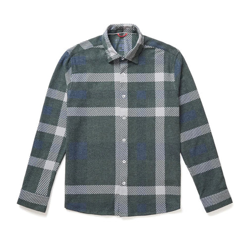 Brushed Jersey Fleece Long Sleeve Shirt - Charcoal Plaid