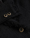 Fringe Detail Wool Blazer - Black