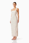 Embellished Square Neck Maxi - Antique