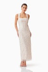 Embellished Square Neck Maxi - Antique