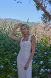 Embellished Square Neck Maxi - Antique