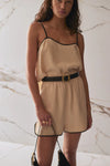 Leather Belt with Elongated Buckle - Black