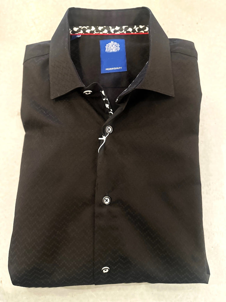 Zig Zag Polka Long Sleeve Shirt - Black