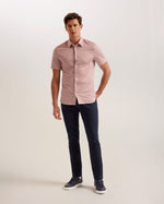 Short Sleeve Geo Printed Shirt - Mid Pink