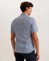 Short Sleeve Geo Printed Shirt - Navy