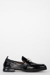 Studded Leather Loafers - Black