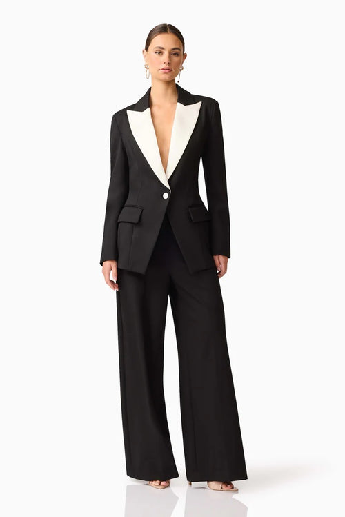 Peak Lapel Crepe Tuxedo - Black