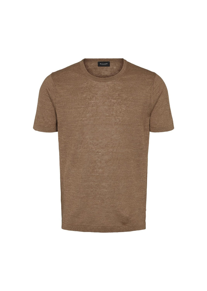 Italian Linen Crew T-Shirt - Tan