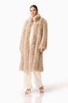 Soft Luxe Faux Fur Coat - Beige
