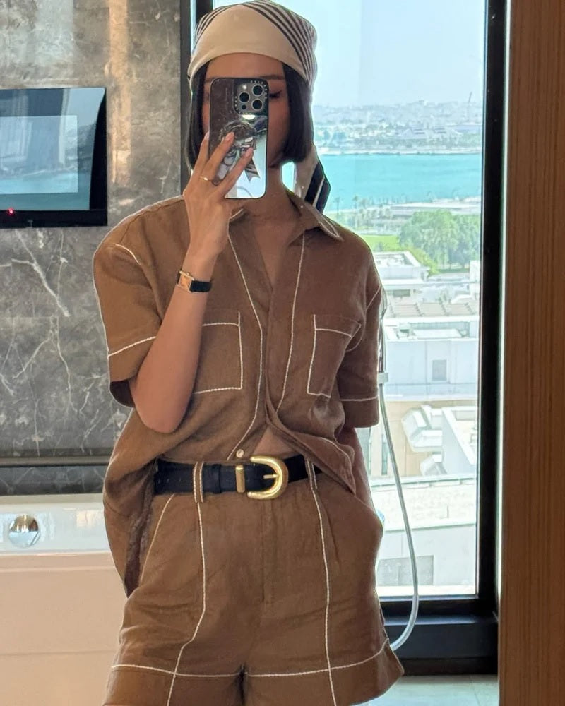 Linen Stitch Shirt - Honey
