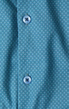 Micro Accent Dot Print Long Sleeve Shirt - Slate Blue