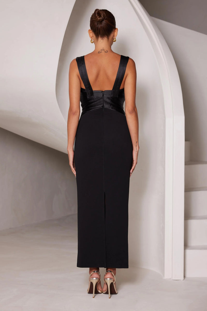 Fitted Bodice Dress - Black