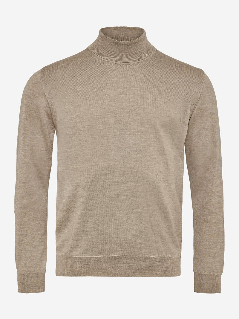Extra Fine Merino Wool Turtleneck - Oyster - WINTER