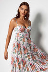 Pleated Corset Dress - Floral Print