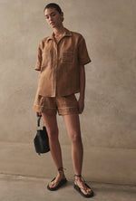 Linen Stitch Shirt - Honey