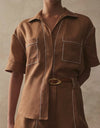 Linen Stitch Shirt - Honey