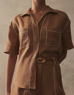 Linen Stitch Shirt - Honey