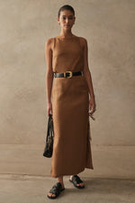 Chunky Leather Belt with Brushed Gold Hardware - Black