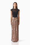 Gown with Jersey Bodice & Sequin Skirt - Cocoa