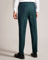 Slim Italian Wool Tonic Trousers - Teal Blue