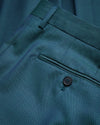 Slim Italian Wool Tonic Trousers - Teal Blue