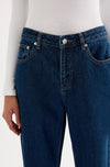 Organic Split Hem Denim - Denim Blue
