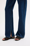 Organic Split Hem Denim - Denim Blue