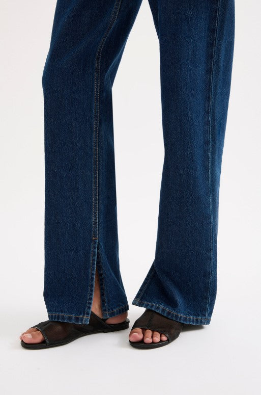 Organic Split Hem Denim - Denim Blue