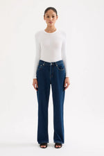 Organic Split Hem Denim - Denim Blue
