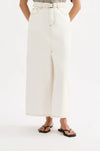 Organic Cotton Denim Maxi Skirt - Salt